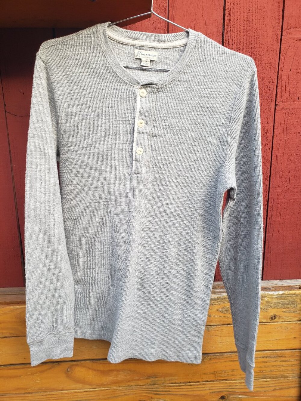 J. Crew Heavyweight thermal waffle knit Henley shirt